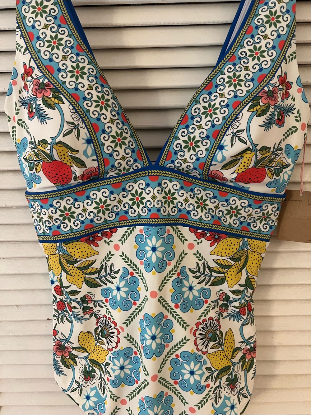Boden Porto Swimsuits, 10 long (tall), Citrus Vine Tile Multi, new with tags!! - Picture 7 of 9